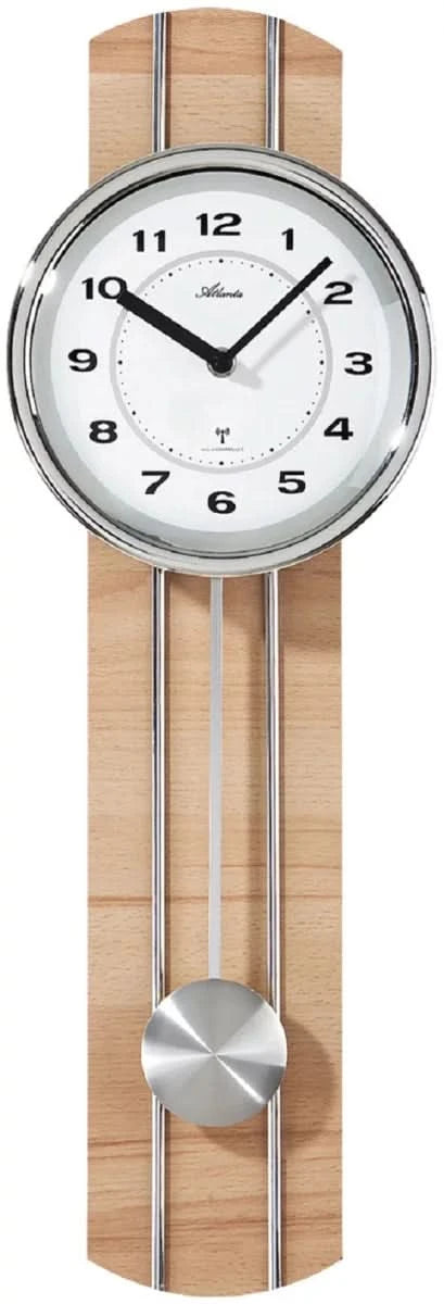 Orologio da parete Atlanta 60,5x20 cm Legno • Precisione radiocontrollata • Elegante pendolo