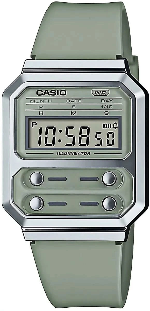 Orologio Casio Vintage con display digitale e cinturino in silicone verde