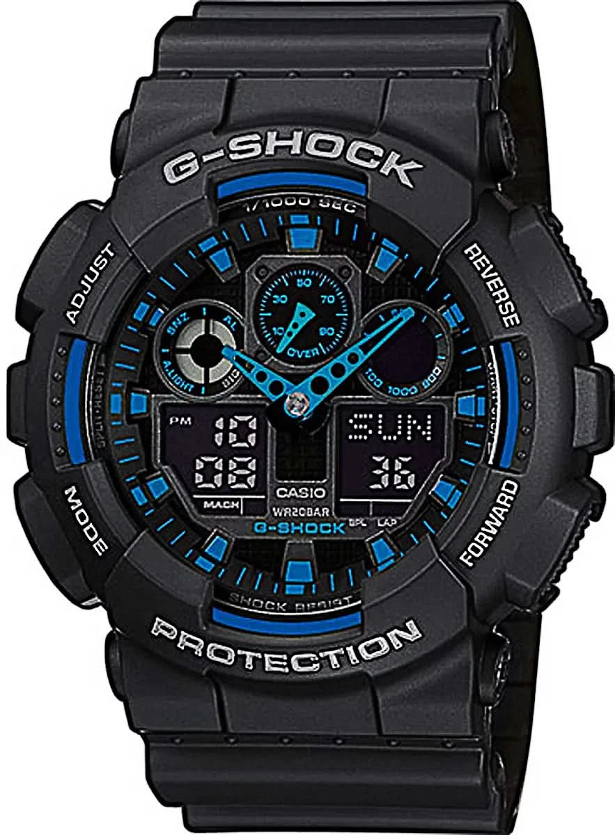 Orologio da uomo Casio G-Shock con cassa nera e quadrante blu