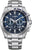 Herren-Chronographenuhr mit blauem Zifferblatt, Edelstahlgehäuse und -armband