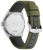 Orologio da uomo con cinturino in tessuto verde, retro e fodera in pelle