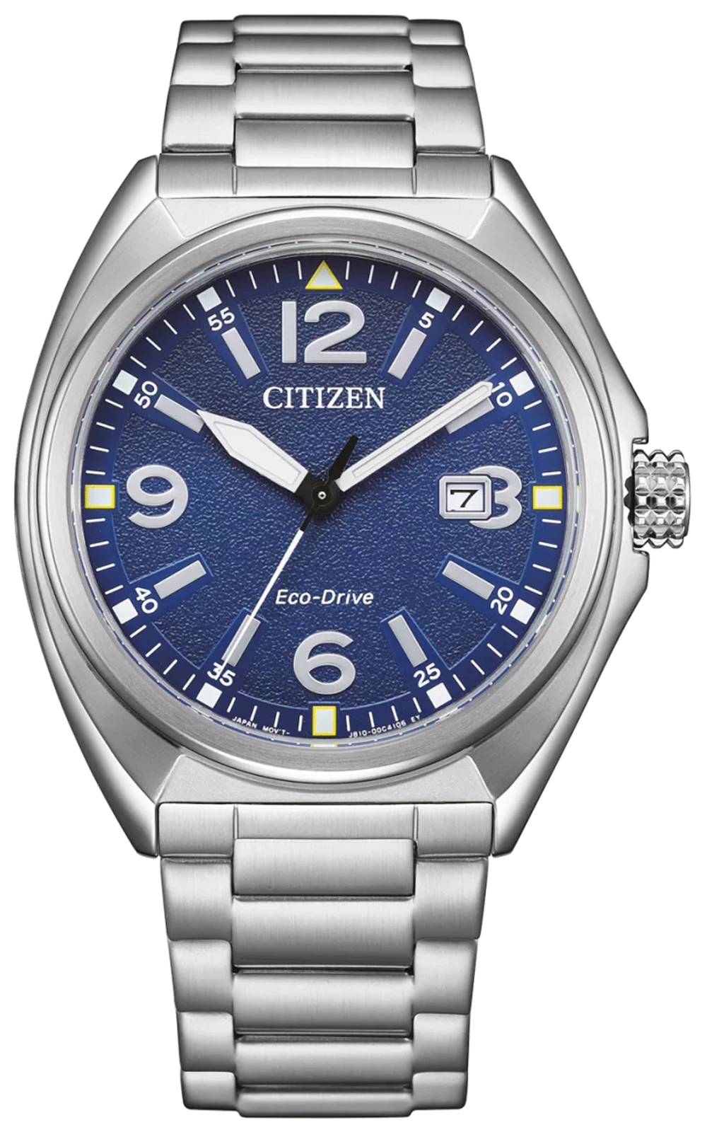 Orologio da uomo con quadrante blu, bracciale in acciaio inossidabile, lancette analogiche