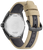 Orologio da uomo, vista posteriore, con cassa argentata e cinturino in tessuto beige