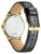 Orologio da uomo bicolore con quadrante bianco, cinturino in pelle nera e fondello inciso