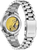 Orologio da uomo con vista sul movimento: movimento dorato e cinturino in argento