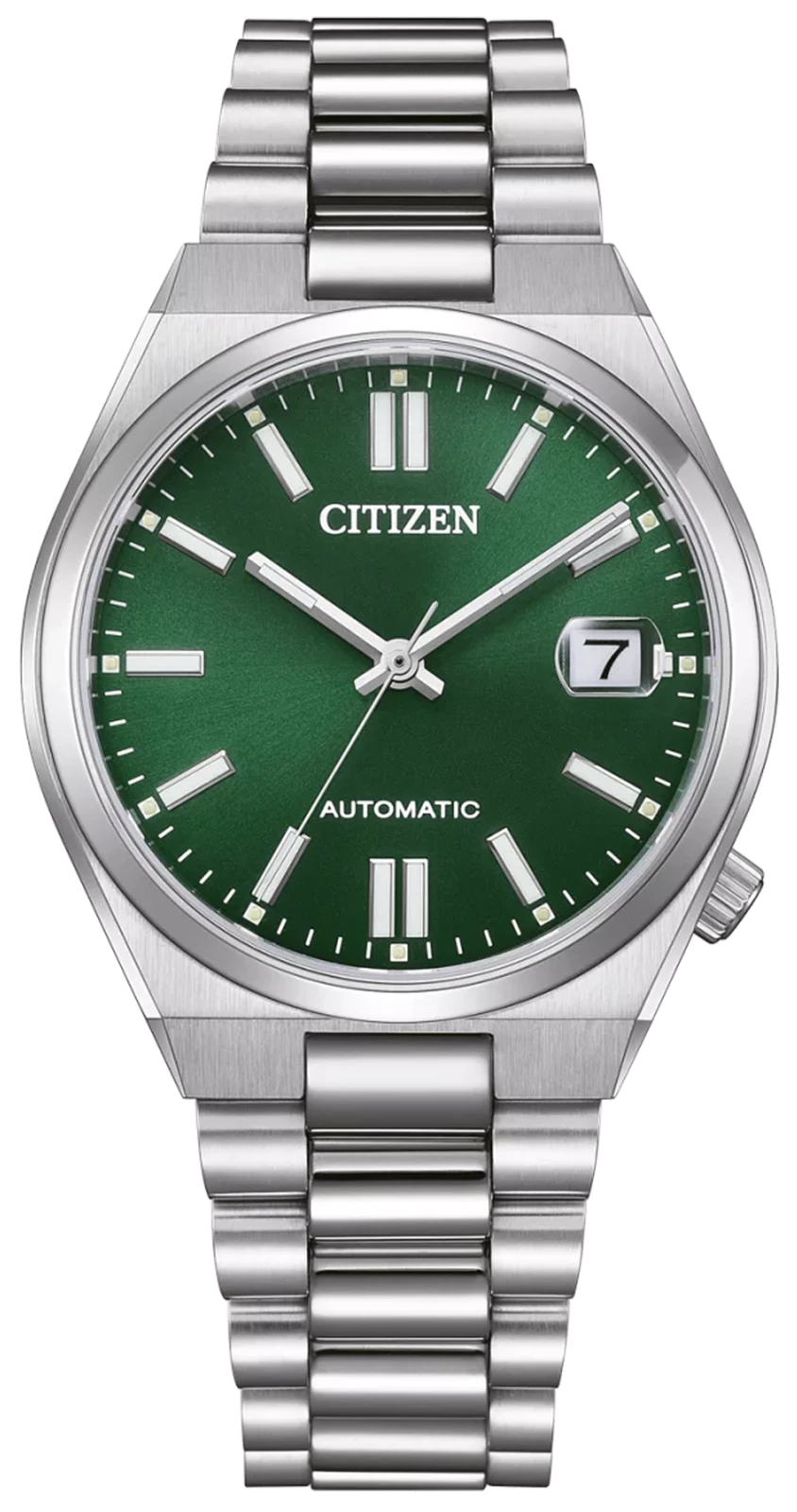 Orologio automatico Citizen con quadrante verde e bracciale in acciaio