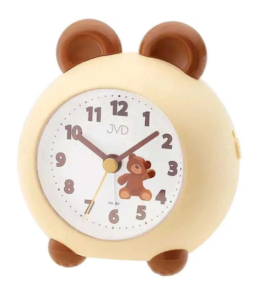 Sveglia per bambini JVD, motivo orso, H12 L10.5 P8.2 cm, plastica • Con movimento al quarzo silenzioso • Illuminazione del quadrante