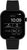 Smartwatch nera con display squadrato e cinturino in silicone nero, pulsante laterale
