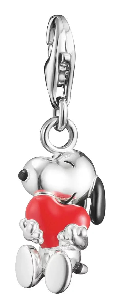 Ciondolo Charm in argento sterling 925 riciclato, con motivo Snoopy & Cuore, Thomas Sabo, Modello: 2226-664-10