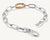 Bracciale a maglie in argento con maglia Connect placcata oro e chiusura a moschettone