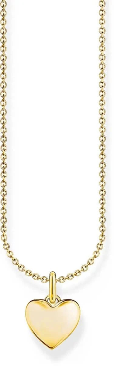 Collana d'oro con ciondolo a cuore e catena a maglie sottili