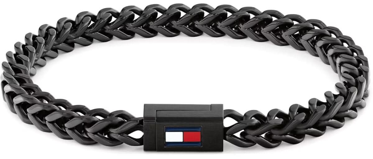 Bracciale da uomo in acciaio inossidabile nero con design intrecciato - Tommy Hilfiger Modello: 2790649