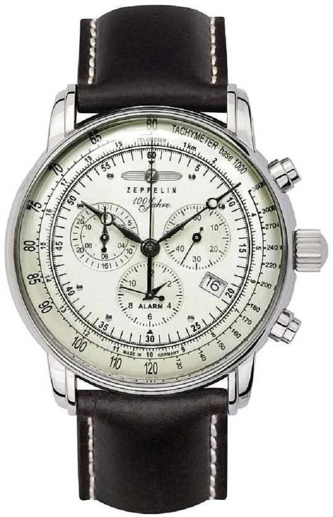 Zeppelin 100 Anni Zeppelin 8680-3 Orologio da Uomo • Swiss Made • Cronografo con Sveglia