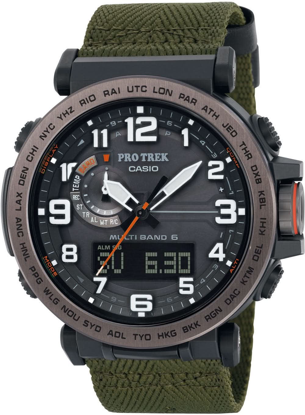 Orologio da uomo Casio Pro Trek PRW-6600YB-3ER • Tough Solar • Radiocontrollato
