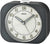 Sveglia analogica Seiko con quadrante bianco rotondo e cassa in plastica scura