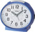 Sveglia analogica in plastica blu con quadrante bianco, lancette nere e SEIKO