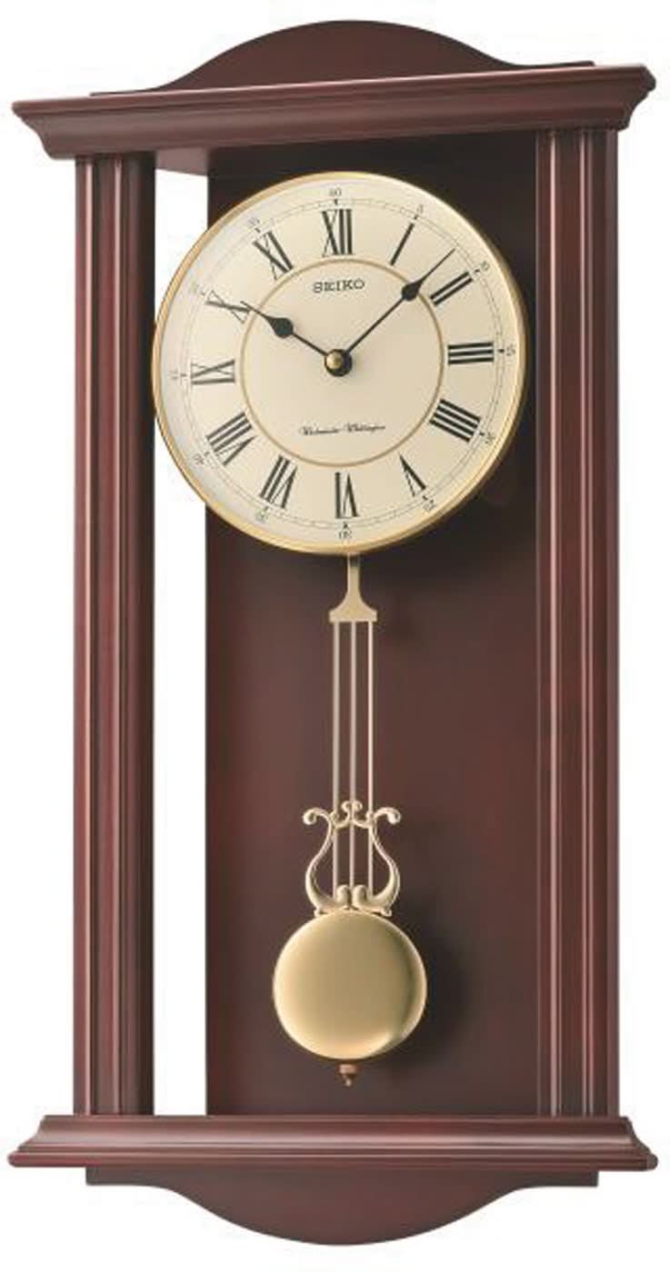 Orologio da parete Seiko 56,5x30x11,4 cm Legno • Melodie Westminster & Whittington • Spegnimento notturno automatico