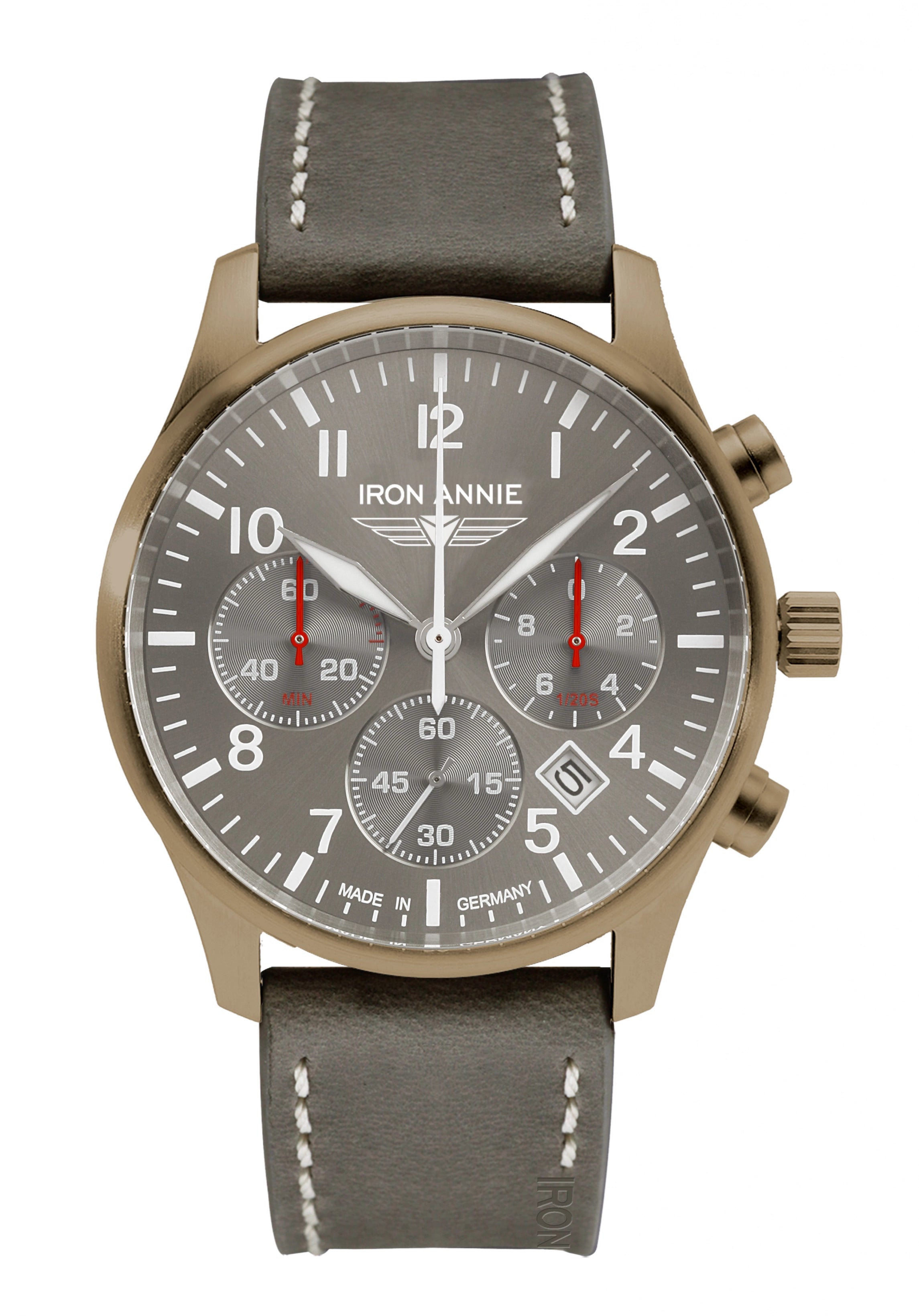 Iron Annie Captains Line 5674-4 Herren Chronograph Gold • Mineralglas • 10 bar