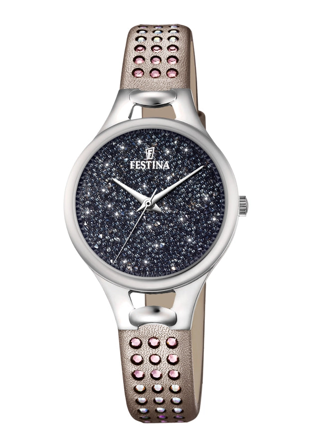 Festina Mademoiselle F20747/1 Damenuhr Silber • Miyota Quarzwerk • Goldenes Edelstahlarmband
