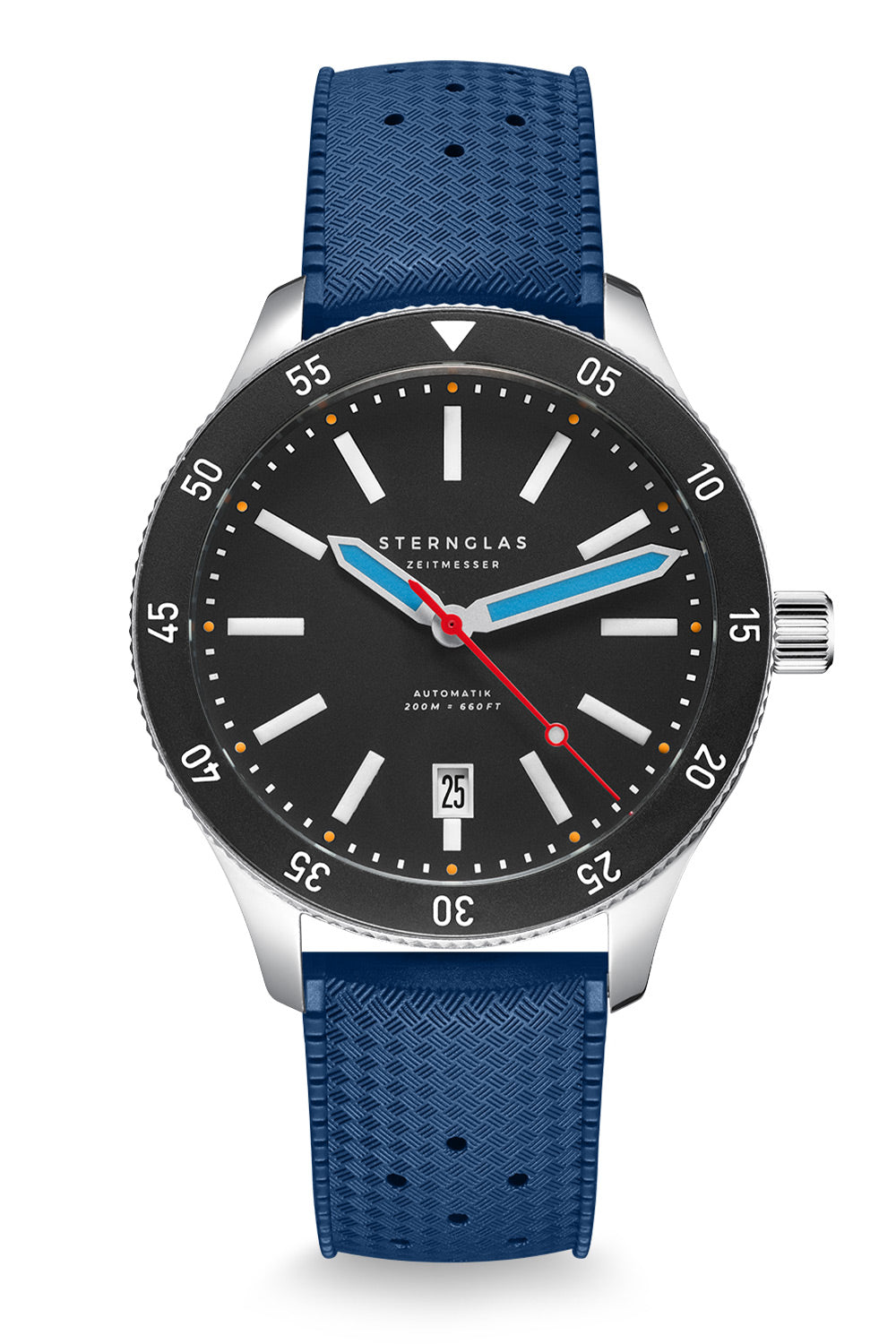 Sternglas Marus 2.0 Herren • Automatikwerk • Schwarzes Kautschukband