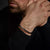 Bracciale in cordino di pelle nera spesso 5 mm con chiusura in acciaio inossidabile - Modello Rebel&Rose: RR-M0040-S-L