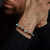 Bracciale in pietre dure da 8 mm: agata, larvikite, pietra lavica, diaspro paesaggio, turchese e fossile con chiusura in acciaio inossidabile - Rebel&Rose Modello: RR-80064-S-M