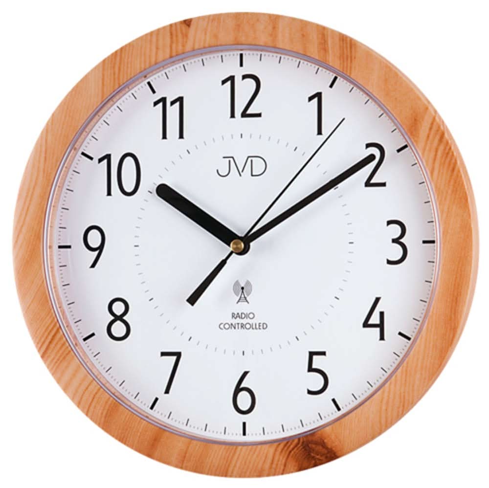 Orologio da parete JVD 25 cm Ø in plastica • Radiocontrollato • Design senza tempo