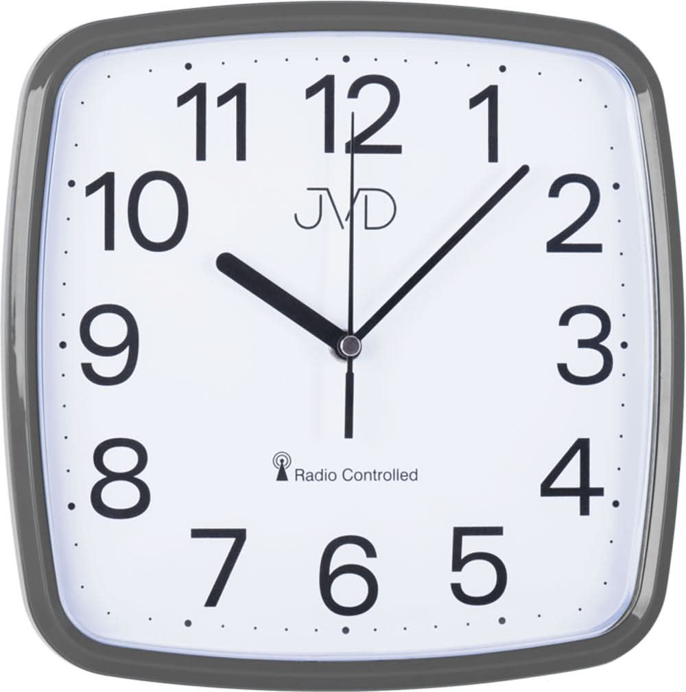 Orologio da parete JVD 24x24x4,5 cm plastica • Radiocontrollato • Design senza tempo