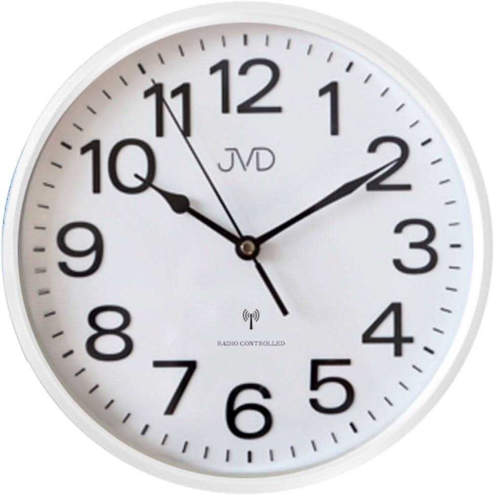 Orologio da parete JVD 25,5x25,5x5 cm plastica • Movimento radiocontrollato • Design moderno