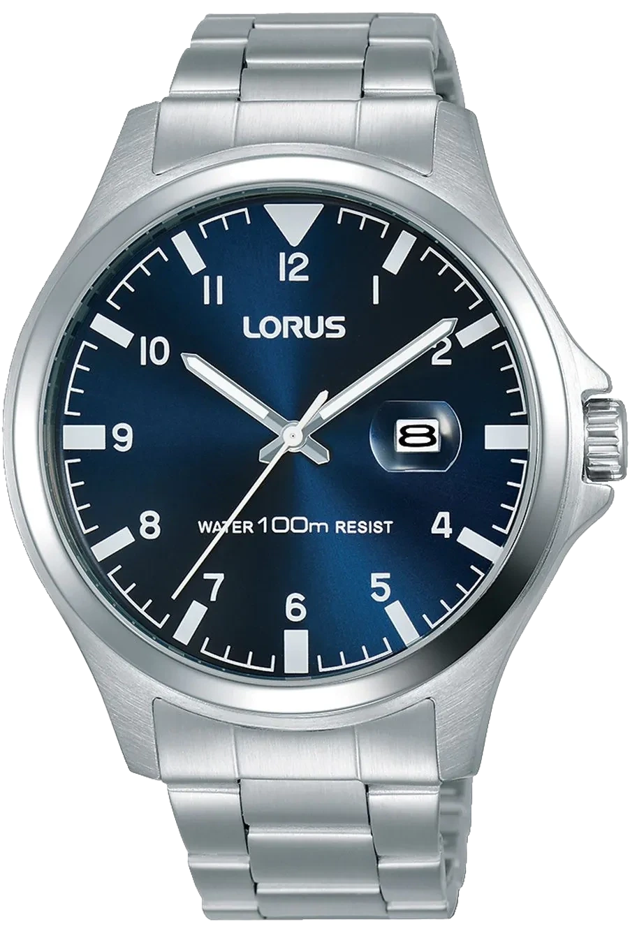 Orologio da uomo Lorus in acciaio inossidabile con quadrante e lancette scuri