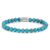 Bracciale in pietre dure turchesi da 6 mm con chiusura in acciaio inossidabile - Rebel&Rose Modello: RR-60015-S-M