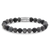 Bracciale in pietre semipreziose grigie da 8 mm con chiusura in acciaio inossidabile - Rebel&Rose Modello: RR-80069-S-L