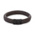 Bracciale in pelle marrone scuro spessa 12 mm con chiusura in acciaio inossidabile nero - Rebel&Rose Modello: RR-M0023-B-M