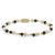 Bracciale in pietre da 4 mm (spinello nero, perla di conchiglia, eliolite, pietre color oro) e chiusura in acciaio inossidabile - Rebel&Rose Modello: RR-40154-G-S