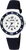 Orologio Lorus da bambino con cinturino in tessuto blu scuro, lunetta bianca e quadrante blu