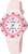 Orologio Lorus da bambino con cinturino in plastica rosa chiaro e quadrante rotondo, numeri rosa