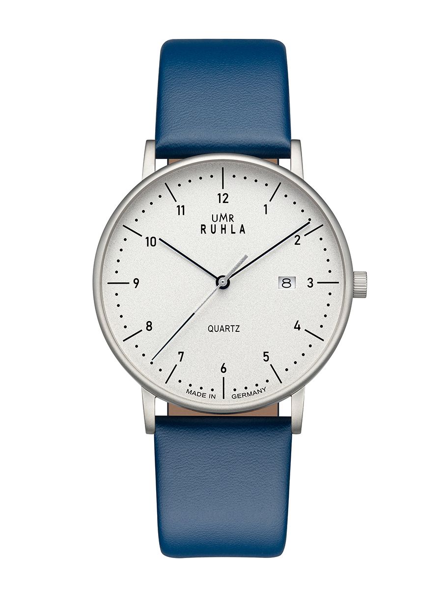 UMR Ruhla Classic RCL30431BL Herrenuhr Blau • Schweizer Quarzwerk Ronda 705 • Made in Germany