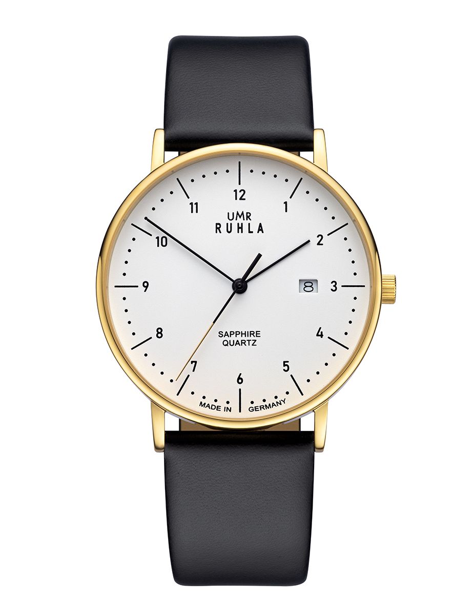 UMR Ruhla RUHLA-Classic RCL30442SW Armbanduhr Schwarz • Saphirglas • Ronda 705 Quarzwerk