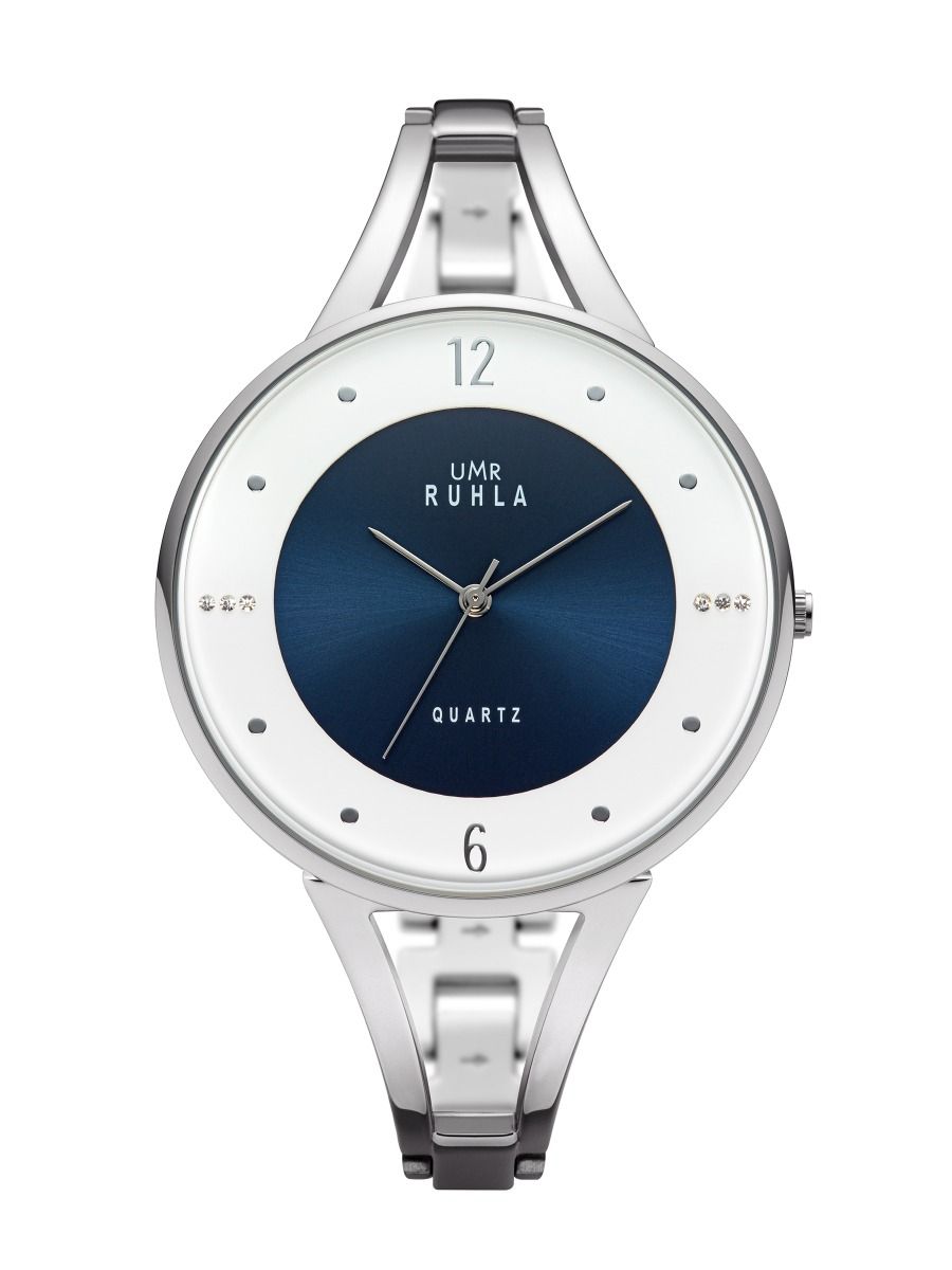 UMR Ruhla RUHLA-Style RS21115 Damen Armbanduhr Weiß-Blau • Miyota Quarzwerk • Swarowski-Steinchen