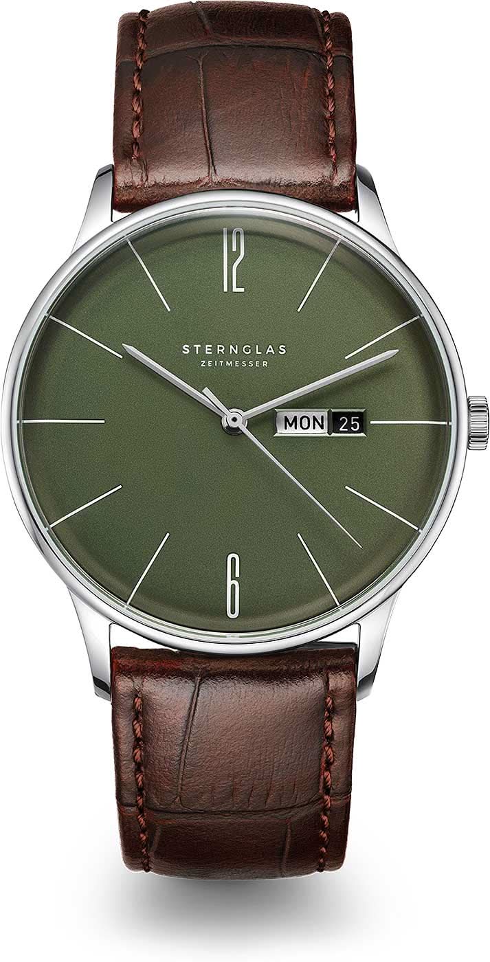 Orologio unisex Sternglas Berlin S01-BE08-HE05 • Design Bauhaus • Vetro zaffiro