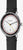 Orologio da uomo con cinturino in pelle nera, quadrante bianco e lunetta rossa/bianca.