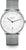 Sternglas Naos Automatik-Uhr, silbernes Milanaiseband, weißes Zifferblatt, blaue Zeiger