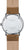 Sternglas Herrenuhr Rückseite mit braunem Lederband und silbernem Edelstahlgehäuse