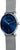 Orologio da uomo con quadrante blu e cinturino in rete metallica, vista laterale