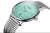 "Sternglas Naos orologio, vista laterale con quadrante color menta e cinturino in acciaio inossidabile"