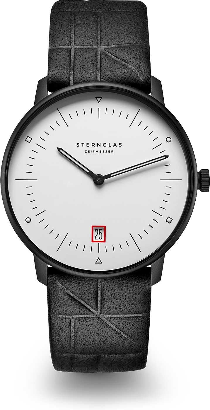 Orologio da uomo Sternglas Naos Edition Bauhaus III S01-NAB15-EB09 • Design Bauhaus • Vetro zaffiro