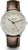Orologio da uomo con quadrante beige e cinturino in pelle marrone