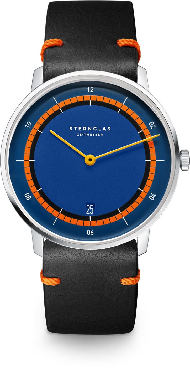 Orologio da uomo Sternglas Naos S01-NAK06-EB05 • Design Bauhaus • Vetro zaffiro