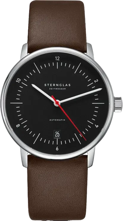 Orologio da uomo Sternglas Naos Automatic S02-NA43-PR04 • Design Bauhaus • Vetro zaffiro