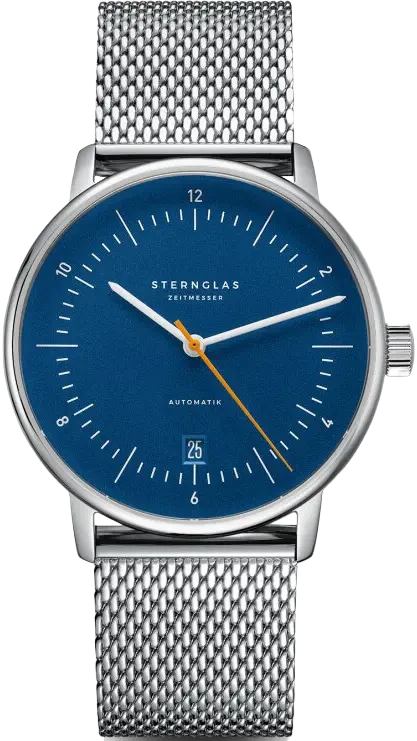 Orologio da uomo Sternglas Naos Automatic S02-NA45-MI04 • Design Bauhaus • Vetro zaffiro